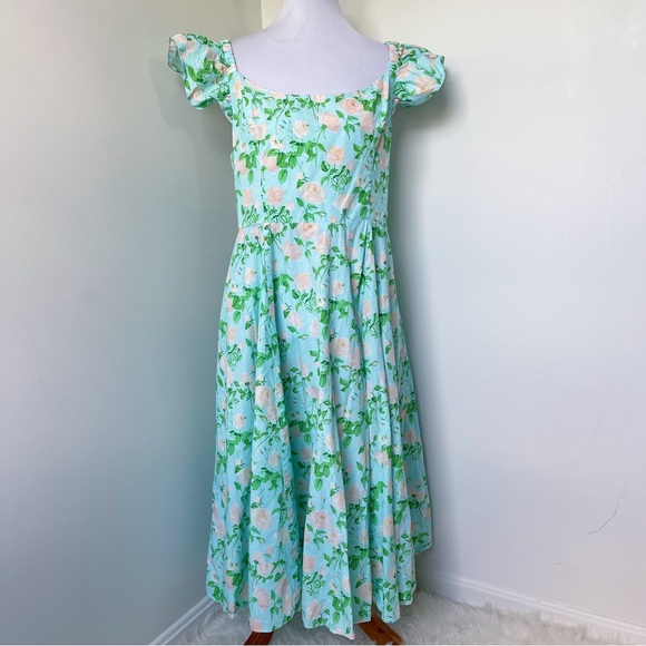 Hill House Blue Roses Floral Daphne Midi Dress Size 2XL - Picture 3 of 12